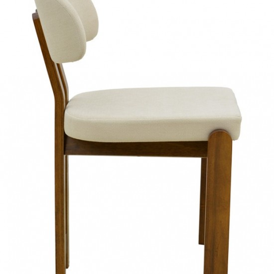 Καρέκλα Genoa καρυδί rubberwood και εκρού ύφασμα 50x43x82εκ Καρέκλα Genoa καρυδί rubberwood και εκρού ύφασμα 50x43x82εκ