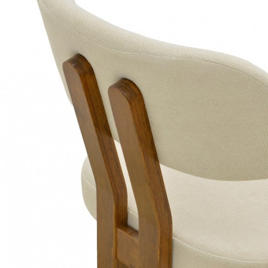 Καρέκλα Genoa καρυδί rubberwood και εκρού ύφασμα 50x43x82εκ Καρέκλα Genoa καρυδί rubberwood και εκρού ύφασμα 50x43x82εκ