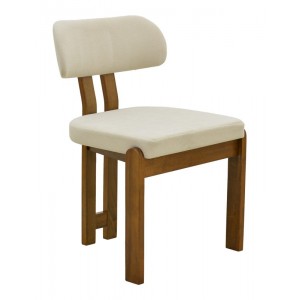 Καρέκλα Genoa καρυδί rubberwood και εκρού ύφασμα 50x43x82εκ Καρέκλα Genoa καρυδί rubberwood και εκρού ύφασμα 50x43x82εκ