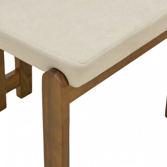 Καρέκλα Genoa καρυδί rubberwood και εκρού ύφασμα 50x43x82εκ Καρέκλα Genoa καρυδί rubberwood και εκρού ύφασμα 50x43x82εκ