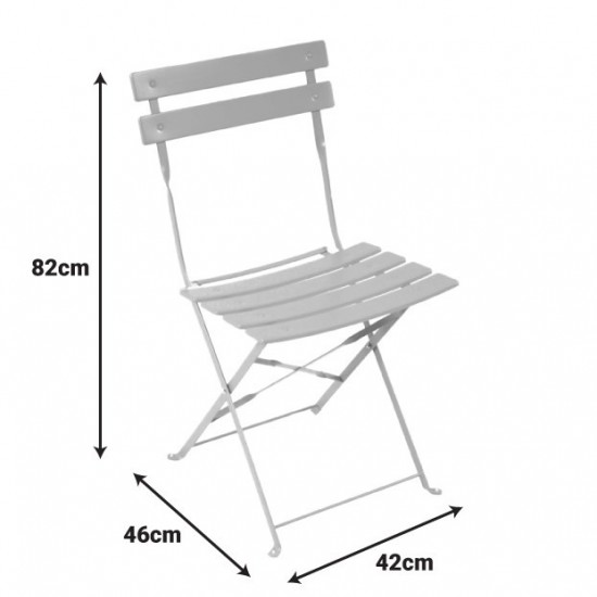 Καρέκλα Bistro μεταλλική αναδιπλούμενη σε λαδί απόχρωση 42x46x82εκ