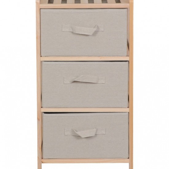 Συρταριέρα Wolen ξύλο ελάτου-ύφασμα σε φυσική-μπεζ απόχρωση 34.5x36.5x67εκ