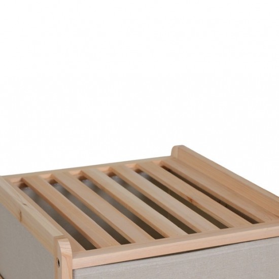 Συρταριέρα Wolen ξύλο ελάτου-ύφασμα σε φυσική-μπεζ απόχρωση 34.5x36.5x67εκ