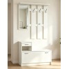 Έπιπλο εισόδου Jentia με καθρέπτη λευκό MDF 100x24x186εκ Έπιπλο εισόδου Jentia με καθρέπτη λευκό MDF 100x24x186εκ