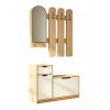 Έπιπλο εισόδου Kenty με καθρέπτη sonoma με λευκό MDF 100x28x110εκ