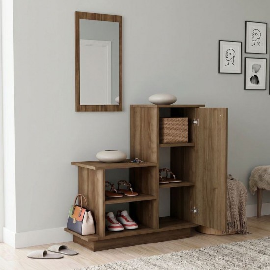 Έπιπλο εισόδου Cute χρώμα καρυδί 90x35x95εκ. Έπιπλο εισόδου Cute χρώμα καρυδί 90x35x95εκ.