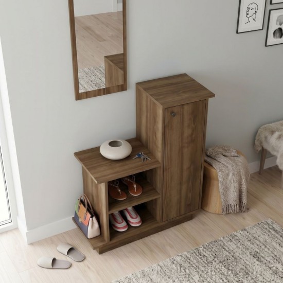 Έπιπλο εισόδου Cute χρώμα καρυδί 90x35x95εκ. Έπιπλο εισόδου Cute χρώμα καρυδί 90x35x95εκ.