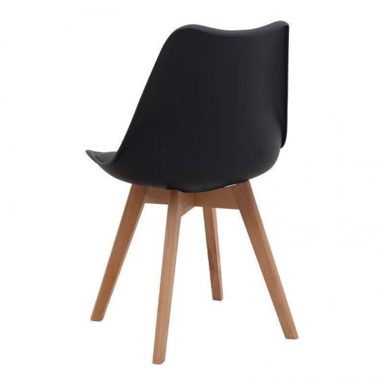 Σετ τραπεζαρία 5τμχ Darlen - Viva  χρώμα sapphire oak - μαύρο/φυσικό πόδι 125x72x74εκ.