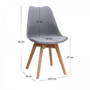 Σετ τραπεζαρία 5τμχ Darlen - Viva χρώμα sapphire oak - γκρι 125x72x74εκ.