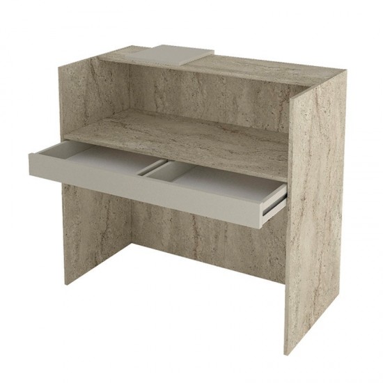 Γραφείο υποδοχής - reception Wilko με LED χρώμα travertine - sandstone 113,6x42x110εκ. Γραφείο υποδοχής - reception Wilko με LED χρώμα travertine - sandstone 113,6x42x110εκ.