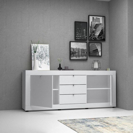 Μπουφές μελαμίνης Ocean χρώμα λευκό 210x45x86εκ.