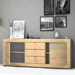 Μπουφές μελαμίνης Ocean χρώμα sonoma 210x45x86εκ.