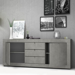 Μπουφές μελαμίνης Ocean χρώμα ανθρακί 210x45x86εκ.