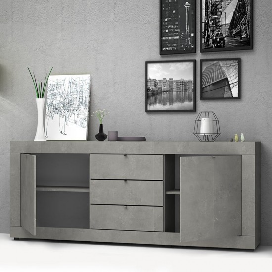 Μπουφές μελαμίνης Ocean χρώμα ανθρακί 210x45x86εκ.