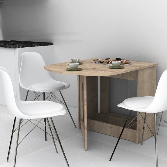 Τραπέζι μελαμίνης Winslet επεκτεινόμενο χρώμα sonoma 37(80+80)x80x76εκ.