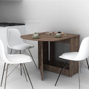 Τραπέζι μελαμίνης Winslet επεκτεινόμενο χρώμα καρυδί 37(80+80)x80x76εκ.