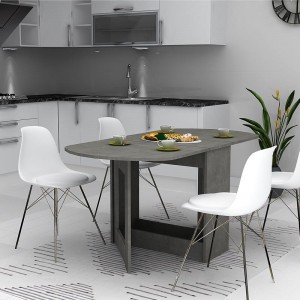 Τραπέζι μελαμίνης Winslet επεκτεινόμενο χρώμα ανθρακί 37(80+80)x80x76εκ.