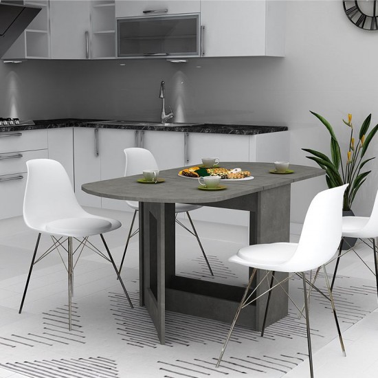 Τραπέζι μελαμίνης Winslet επεκτεινόμενο χρώμα ανθρακί 37(80+80)x80x76εκ.