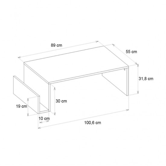 Τραπεζάκι σαλονιού Regnar χρώμα sapphire oak 100,6x55x31,8εκ. Τραπεζάκι σαλονιού Regnar χρώμα sapphire oak 100,6x55x31,8εκ.