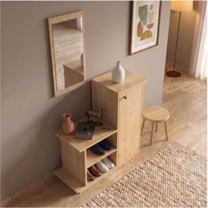 Έπιπλο εισόδου Cute χρώμα φυσικό οξιάς 90x35x95εκ. Έπιπλο εισόδου Cute χρώμα φυσικό οξιάς 90x35x95εκ.