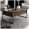Τραπεζάκι σαλονιού Luxe χρώμα καρυδί - χρυσό 90x60x40εκ.