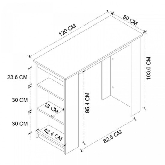 Τραπέζι μπαρ Toska χρώμα pine oak 120x50x103,6εκ. Τραπέζι μπαρ Toska χρώμα pine oak 120x50x103,6εκ.