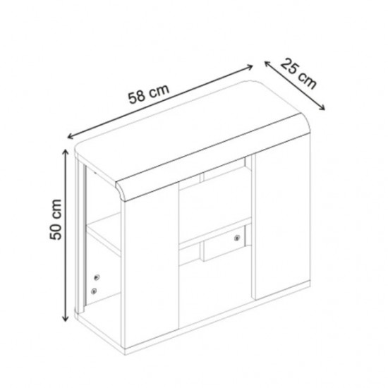 Τραπεζάκι βοηθητικό Colia χρώμα sepet oak 58x25x50εκ. Τραπεζάκι βοηθητικό Colia χρώμα sepet oak 58x25x50εκ.