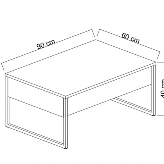 Τραπεζάκι σαλονιού Luxe χρώμα καρυδί - χρυσό 90x60x40εκ.