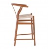 LIMA Σκαμπό BAR, Ξύλο Οξιά, Καρυδί, Κάθισμα Paper Rope Φυσικό (ύψος καθ.67cm) 55x53x67/98cm