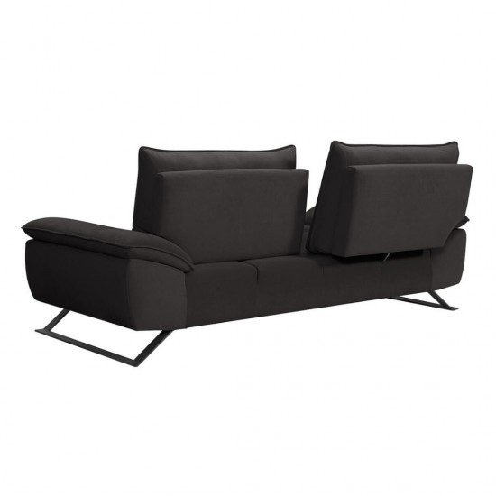SELENA Καναπές 3-θέσιος Σαλονιού - Καθιστικού, Ύφασμα Ανθρακί, Μεταφερόμενη πλάτη  225x99/115x95cm