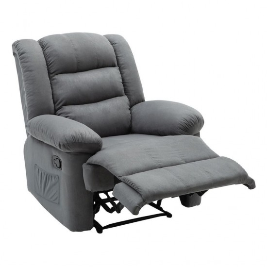 JULIA Massage Πολυθρόνα Relax Σαλονιού - Καθιστικού, Ύφασμα Γκρι  93x90x100cm