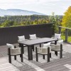 BOSTON Dining Set Τραπεζαρία Κήπου Βεράντας: Τραπέζι + 6 Πολυθρόνες Alu Ανθρακί - Μπεζ