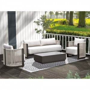 BOSTON Living Set Σαλόνι Καθιστικό Κήπου - Βεράντας Alu Ανθρακί - Μπεζ