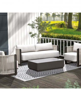 BOSTON Living Set Σαλόνι Καθιστικό Κήπου - Βεράντας Alu Ανθρακί - Μπεζ