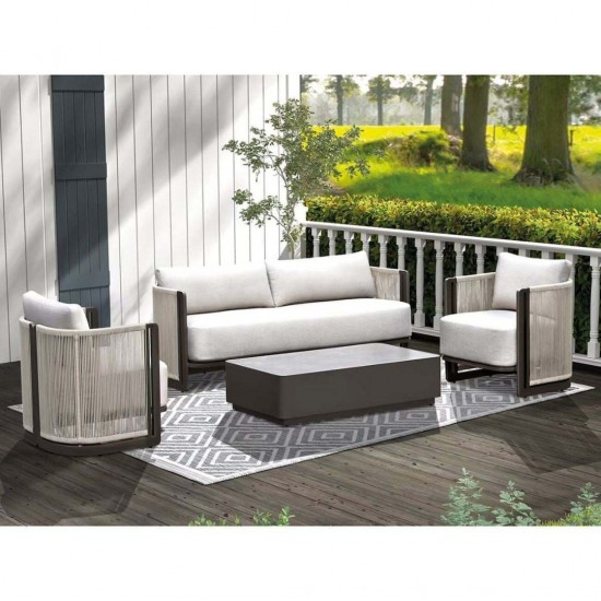 BOSTON Living Set Σαλόνι Καθιστικό Κήπου - Βεράντας Alu Ανθρακί - Μπεζ