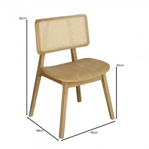 LORIAN Καρέκλα Τραπεζαρίας, Απόχρωση Φυσικό 48x54x82cm