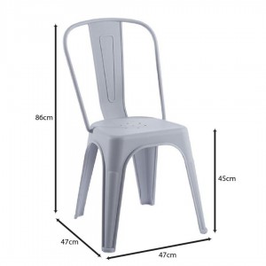 RELIX PP Καρέκλα Στοιβαζόμενη, PP Απόχρωση Γκρι 47x47x86cm