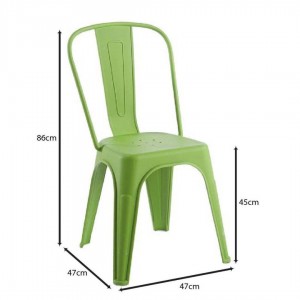 RELIX PP Καρέκλα Στοιβαζόμενη, PP Απόχρωση Lime 47x47x86cm