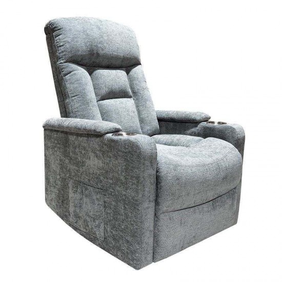 NANCY Lift-Relax Πολυθρόνα Σαλονιού - Καθιστικού, Ύφασμα Σκούρο Γκρι (ηλεκτρική ανάκληση) 77x94x109cm