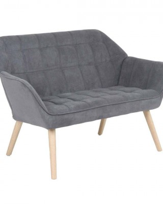 ALMA Καναπές 2θέσιος  - Σαλονιού - Καθιστικού, Φυσικό, Ύφασμα Velure Γκρι, K/D 127x70x82cm