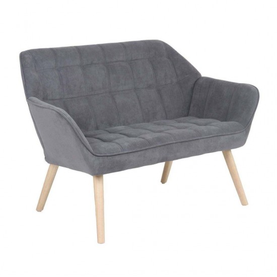 ALMA Καναπές 2θέσιος  - Σαλονιού - Καθιστικού, Φυσικό, Ύφασμα Velure Γκρι, K/D 127x70x82cm