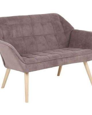 ALMA Καναπές 2θεσιος - Σαλονιού - Καθιστικού, Φυσικό, Ύφασμα Velure Καφέ, K/D 127x70x82cm