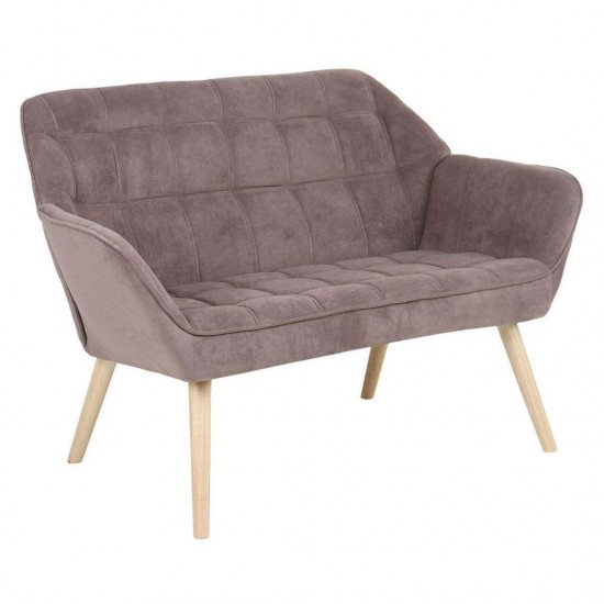 ALMA Καναπές 2θεσιος - Σαλονιού - Καθιστικού, Φυσικό, Ύφασμα Velure Καφέ, K/D 127x70x82cm