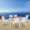 VIRNA Set Τραπεζαρία: Τραπέζι + 6 Πολυθρόνες, Μέταλλο Βαφή Άσπρο, Polywood Φυσικό 150x90x73cm VIRNA Set Τραπεζαρία: Τραπέζι + 6 Πολυθρόνες, Μέταλλο Βαφή Άσπρο, Polywood Φυσικό 150x90x73cm