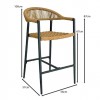 MADISON Σκαμπό Bar, ΑΛΟΥΜΙΝΙΟ Ανθρακί, Rope Wicker Φυσικό 56x57x100cm MADISON Σκαμπό Bar, ΑΛΟΥΜΙΝΙΟ Ανθρακί, Rope Wicker Φυσικό 56x57x100cm