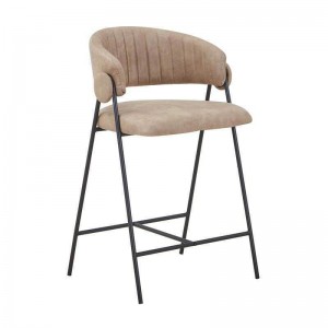 ALFREDO Σκαμπό BAR Μέταλλο Βαφή Μαύρο, Ύφασμα Suede Μπεζ 58x53x66/96cm ALFREDO Σκαμπό BAR Μέταλλο Βαφή Μαύρο, Ύφασμα Suede Μπεζ 58x53x66/96cm