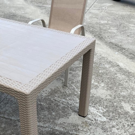 PELLO Τραπέζι Dining Κήπου- Βεράντας, PP Cappuccino