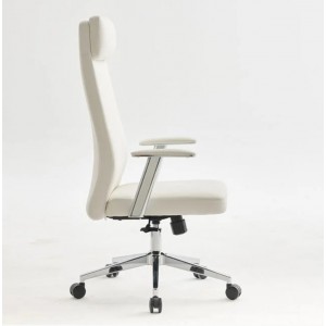 BF8800 Πολυθρόνα Γραφείου Διευθυντή, Pu Άσπρο, Βάση 63x75x115/121cm