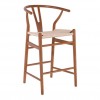 LIMA Σκαμπό BAR, Ξύλο Οξιά, Καρυδί, Κάθισμα Paper Rope Φυσικό (ύψος καθ.67cm) 55x53x67/98cm