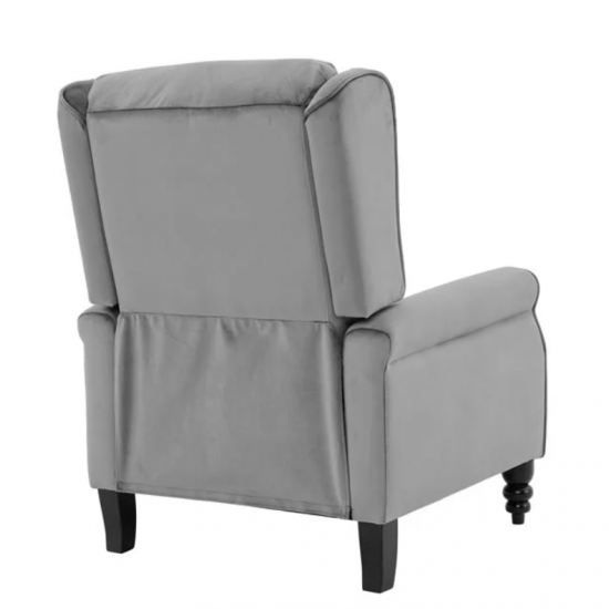 SIMPLE Relax Πολυθρόνα Μπερζέρα Σαλονιού, Καθιστικού, Ύφασμα Velure Γκρι 72x84x97cm